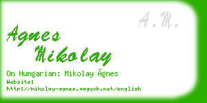 agnes mikolay business card
