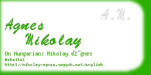 agnes mikolay business card